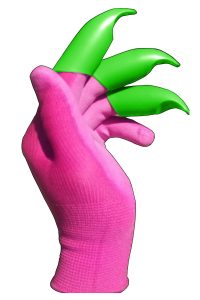 Pink Honey Badger Garden Gloves left